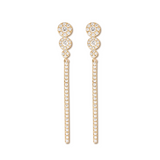 18K Yellow Gold Round Cut Diamond Pave Drop Earrings 18K Yellow Gold Round Cut Diamond Pave Drop Earrings