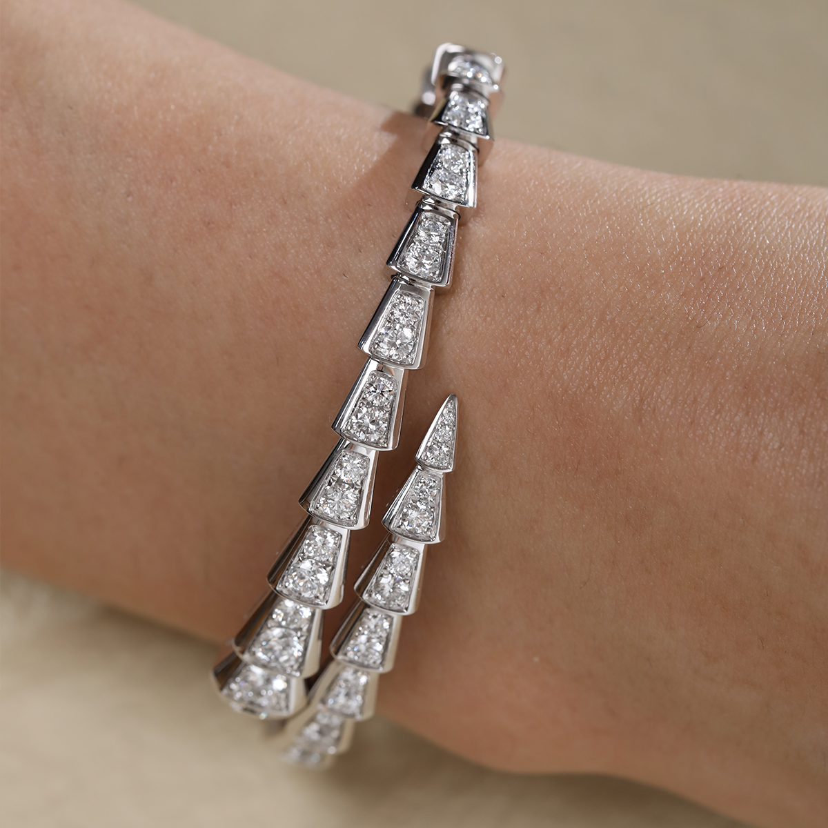 Platinum Serpenti Viper Bangle Bracelet Platinum Serpenti Viper Bangle Bracelet
