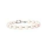 14K White Gold Near-round Fresh-water Pearl Bracelet 14K White Gold Near-round Fresh-water Pearl Bracelet