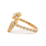 14K Yellow Gold Round Diamond Bezel Ring in J initial-inspired Design 14K Yellow Gold Round Diamond Bezel Ring in J initial-inspired Design