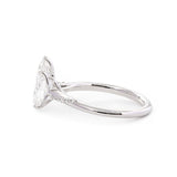 14K White Gold 2ct Pear Cut Lab Diamond Ring with Twist Pave Band and Floral Basket Head Design 14K White Gold 2ct Pear Cut Lab Diamond Ring with Twist Pave Band and Floral Basket Head Design