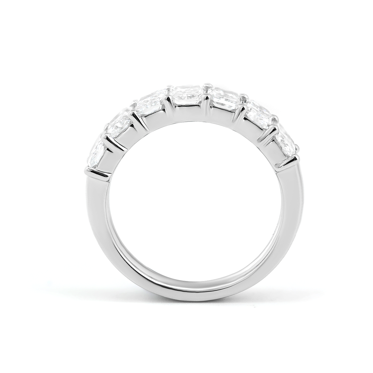 Platinum Radiant Cut Lab Diamond 7 Stone Half Eternity Ring Platinum Radiant Cut Lab Diamond 7 Stone Half Eternity Ring