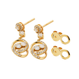 14K Yellow Gold Round Lab Diamond Celestial Ring-Inspired Stud Earrings 14K Yellow Gold Round Lab Diamond Celestial Ring-Inspired Stud Earrings