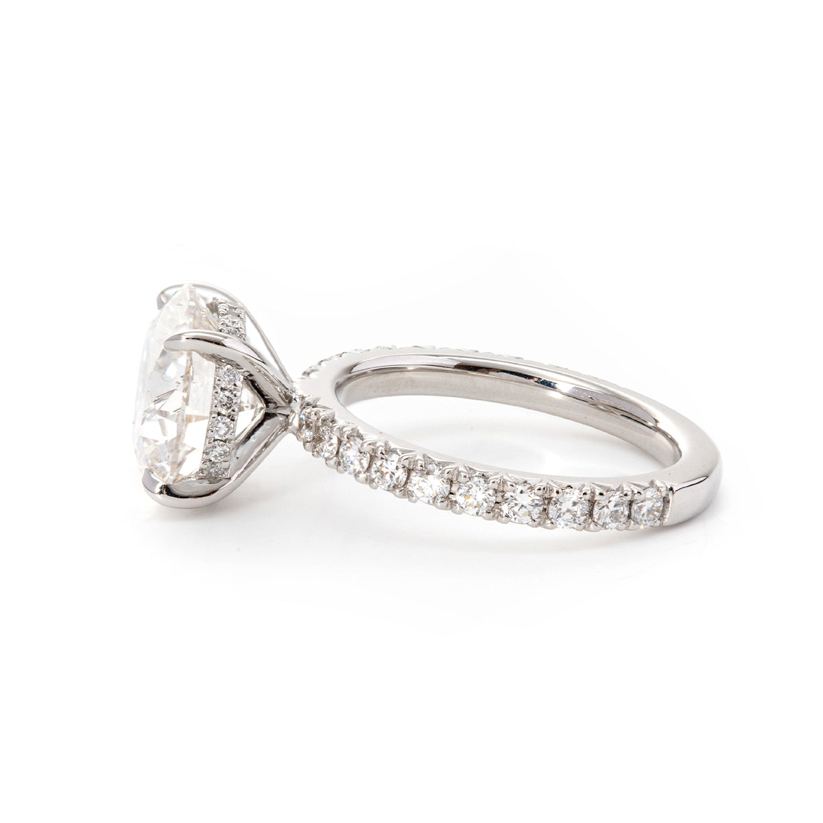 14K White Gold 3ct Round Brilliant Cut Lab Diamond Hidden Halo Bridal Set Rings 14K White Gold 3ct Round Brilliant Cut Lab Diamond Hidden Halo Bridal Set Rings