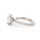 14K White Gold 3ct Round Brilliant Cut Lab Diamond Hidden Halo Bridal Set Rings 14K White Gold 3ct Round Brilliant Cut Lab Diamond Hidden Halo Bridal Set Rings