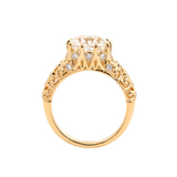 14K Yellow Gold 3.5ct Elongated Lab Diamond Antique-inspired Ring 14K Yellow Gold 3.5ct Elongated Lab Diamond Antique-inspired Ring