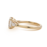 14K Yellow Gold 3.5ct Asscher Cut Lab diamond Double Claw Prongs Three-stone Ring with Two Tapered Baguette Cut 14K Yellow Gold 3.5ct Asscher Cut Lab diamond Double Claw Prongs Three-stone Ring with Two Tapered Baguette Cut