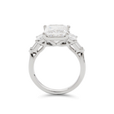 Platinum 2.5ct Princess Cut Lab Diamond 5 Stone Engagement Ring with Radiant Cut and Bullet Cut Side-stones Platinum 2.5ct Princess Cut Lab Diamond 5 Stone Engagement Ring with Radiant Cut and Bullet Cut Side-stones