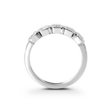 14K White Gold Asscher Cut Lab Diamond 5 Stone Bezel Half Eternity Ring 14K White Gold Asscher Cut Lab Diamond 5 Stone Bezel Half Eternity Ring