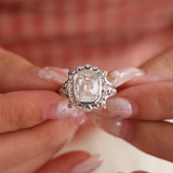 Platinum 4.5ct Elongated Lab Diamond Antique-inspired Ring Platinum 4.5ct Elongated Lab Diamond Antique-inspired Ring