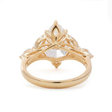 14K Yellow Gold 3ct Marquise Lab Diamond Ring – Art Nouveau Nature-Inspired Design 14K Yellow Gold 3ct Marquise Lab Diamond Ring – Art Nouveau Nature-Inspired Design
