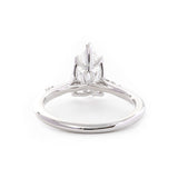 14K White Gold 2ct Pear Cut Lab Diamond Ring with Twist Pave Band and Floral Basket Head Design 14K White Gold 2ct Pear Cut Lab Diamond Ring with Twist Pave Band and Floral Basket Head Design