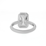 14K White Gold 3ct Criss Cut Bezel Ring with Round Lab Diamond Hidden Halo 14K White Gold 3ct Criss Cut Bezel Ring with Round Lab Diamond Hidden Halo