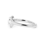 14K White Gold 1.5ct Rose Cut Lab Diamond Bezel Ring with Tapered Band 14K White Gold 1.5ct Rose Cut Lab Diamond Bezel Ring with Tapered Band