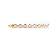 18K Yellow Gold Pear Shape Lab Diamond Bezel Tennis Bracelet 18K Yellow Gold Pear Shape Lab Diamond Bezel Tennis Bracelet