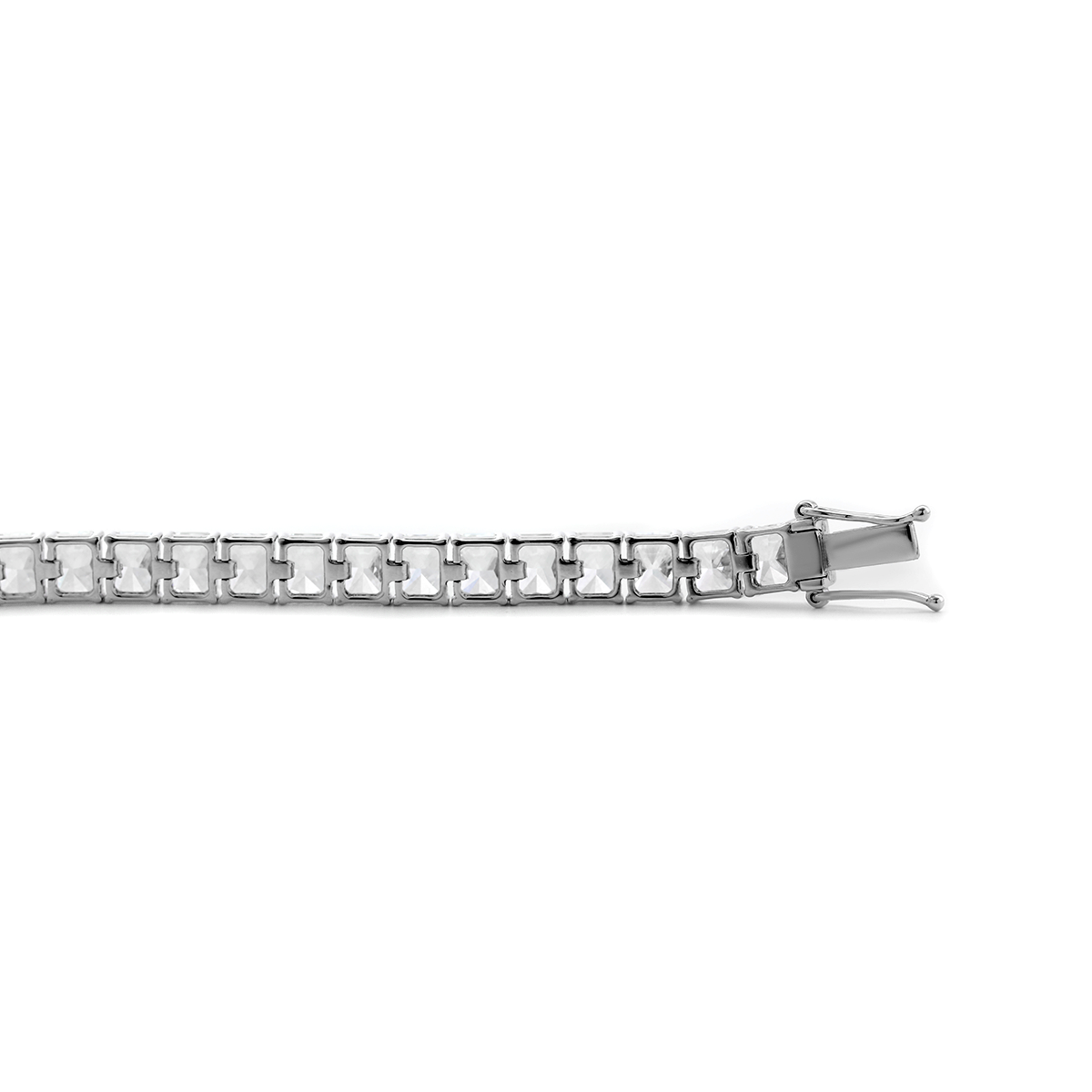 14K White Gold Radiant Cut Lab Diamond 4 Claw Prong Basket Tennis Bracelet 14K White Gold Radiant Cut Lab Diamond 4 Claw Prong Basket Tennis Bracelet