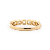 14K Yellow Gold Asscher Cut Lab Diamond 7 Stone Bezel Half Eternity Ring 14K Yellow Gold Asscher Cut Lab Diamond 7 Stone Bezel Half Eternity Ring