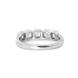 14K White Gold Asscher Cut Lab Diamond 5 Stone Bezel Half Eternity Ring 14K White Gold Asscher Cut Lab Diamond 5 Stone Bezel Half Eternity Ring