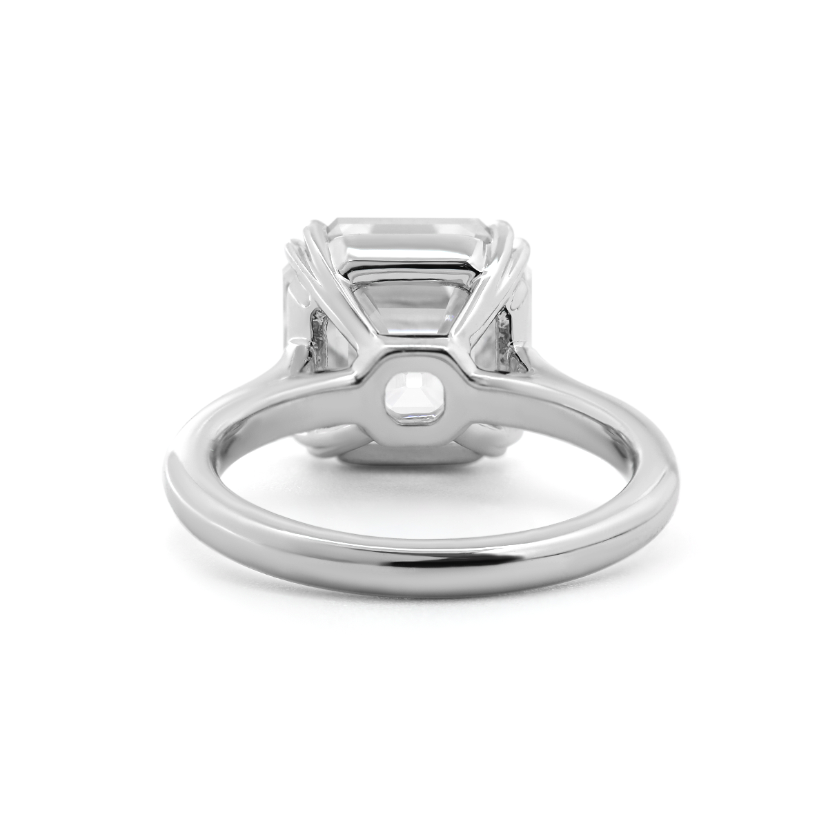 Platinum 5ct Antique Asscher Cut Lab Diamond Double Claw Prong Basket Solitaire Ring Platinum 5ct Antique Asscher Cut Lab Diamond Double Claw Prong Basket Solitaire Ring