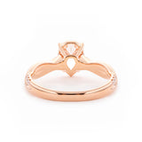 14K Rose Gold 1.5ct Pear Cut Lab Diamond Twist Pave Ring 14K Rose Gold 1.5ct Pear Cut Lab Diamond Twist Pave Ring