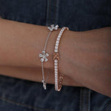18K Rose Gold Princess Cut Lab Diamond Tennis Bracelet 18K Rose Gold Princess Cut Lab Diamond Tennis Bracelet