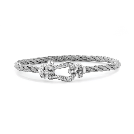 14K White Gold Round Lab Diamond Force Bracelet