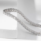 14K White Gold Round Cut Lab Diamond 4 Prong Basket Tennis Bracelet 14K White Gold Round Cut Lab Diamond 4 Prong Basket Tennis Bracelet