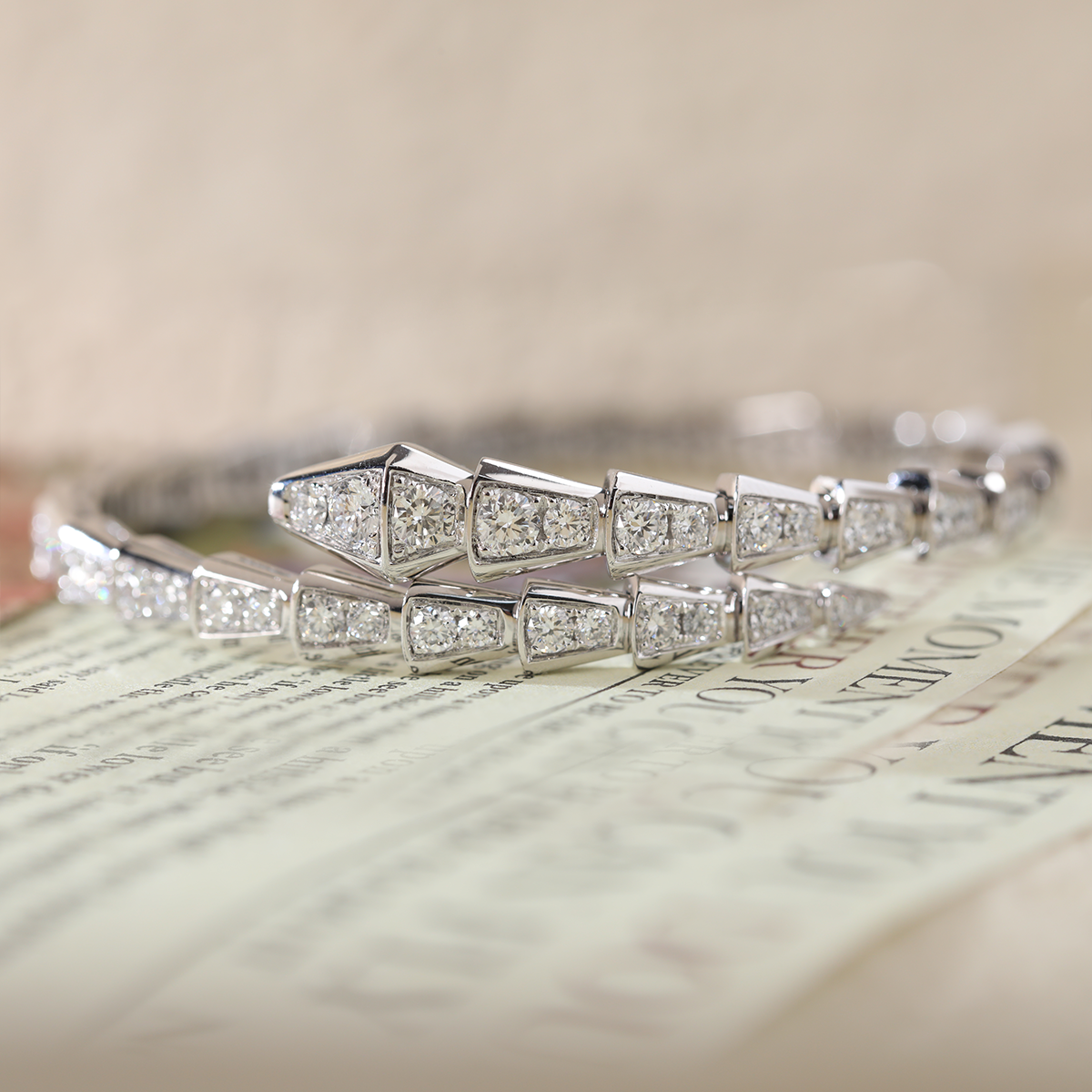 Platinum Serpenti Viper Bangle Bracelet Platinum Serpenti Viper Bangle Bracelet