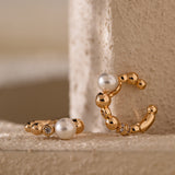14K Yellow Gold 5mm Fresh-water Pearl Boho-Style Open Ear Cuff 14K Yellow Gold 5mm Fresh-water Pearl Boho-Style Open Ear Cuff