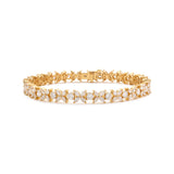 18K Yellow Gold Marquise Cut & Round Cut Lab Diamond Floral Tennis Bracelet 18K Yellow Gold Marquise Cut & Round Cut Lab Diamond Floral Tennis Bracelet