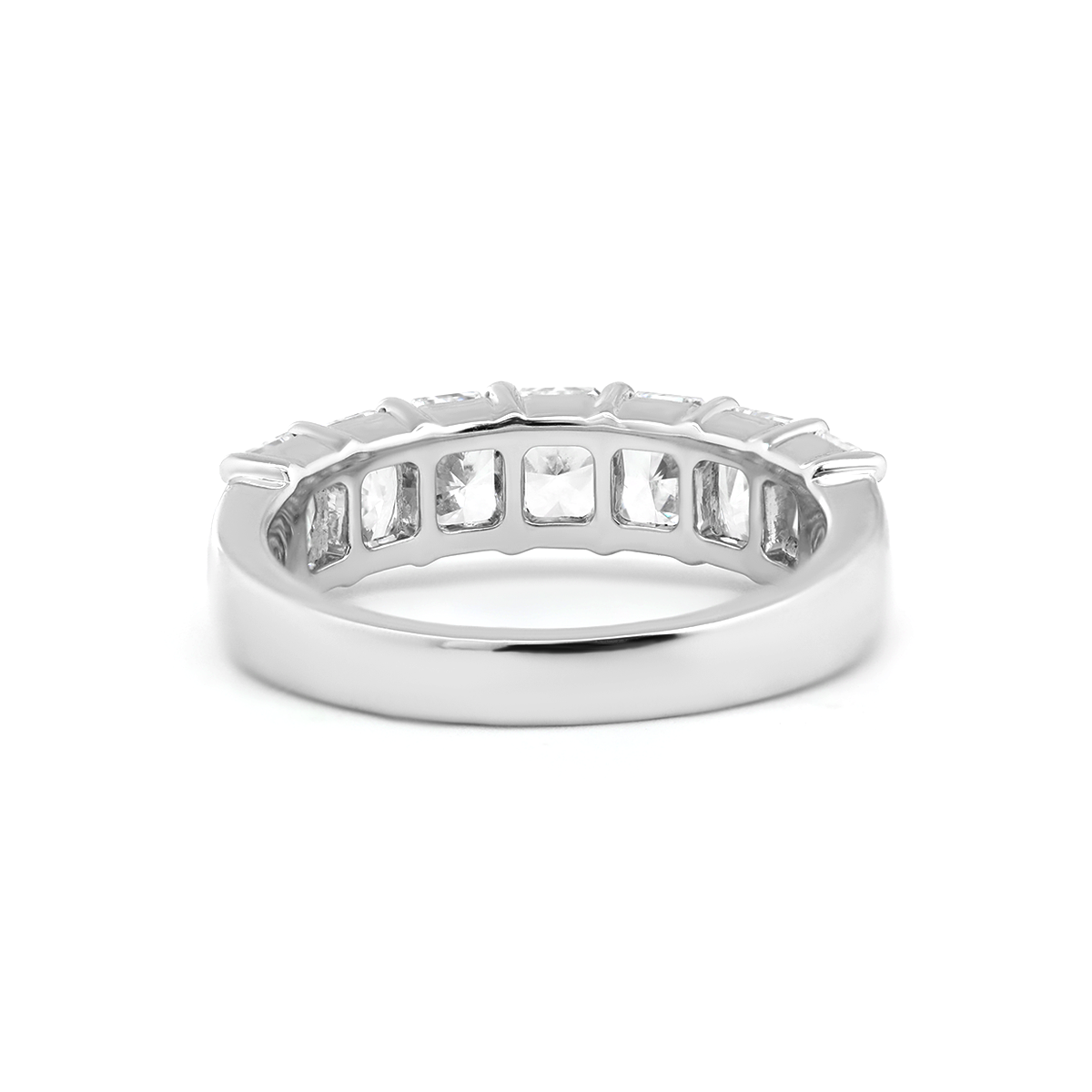 Platinum Radiant Cut Lab Diamond 7 Stone Half Eternity Ring Platinum Radiant Cut Lab Diamond 7 Stone Half Eternity Ring