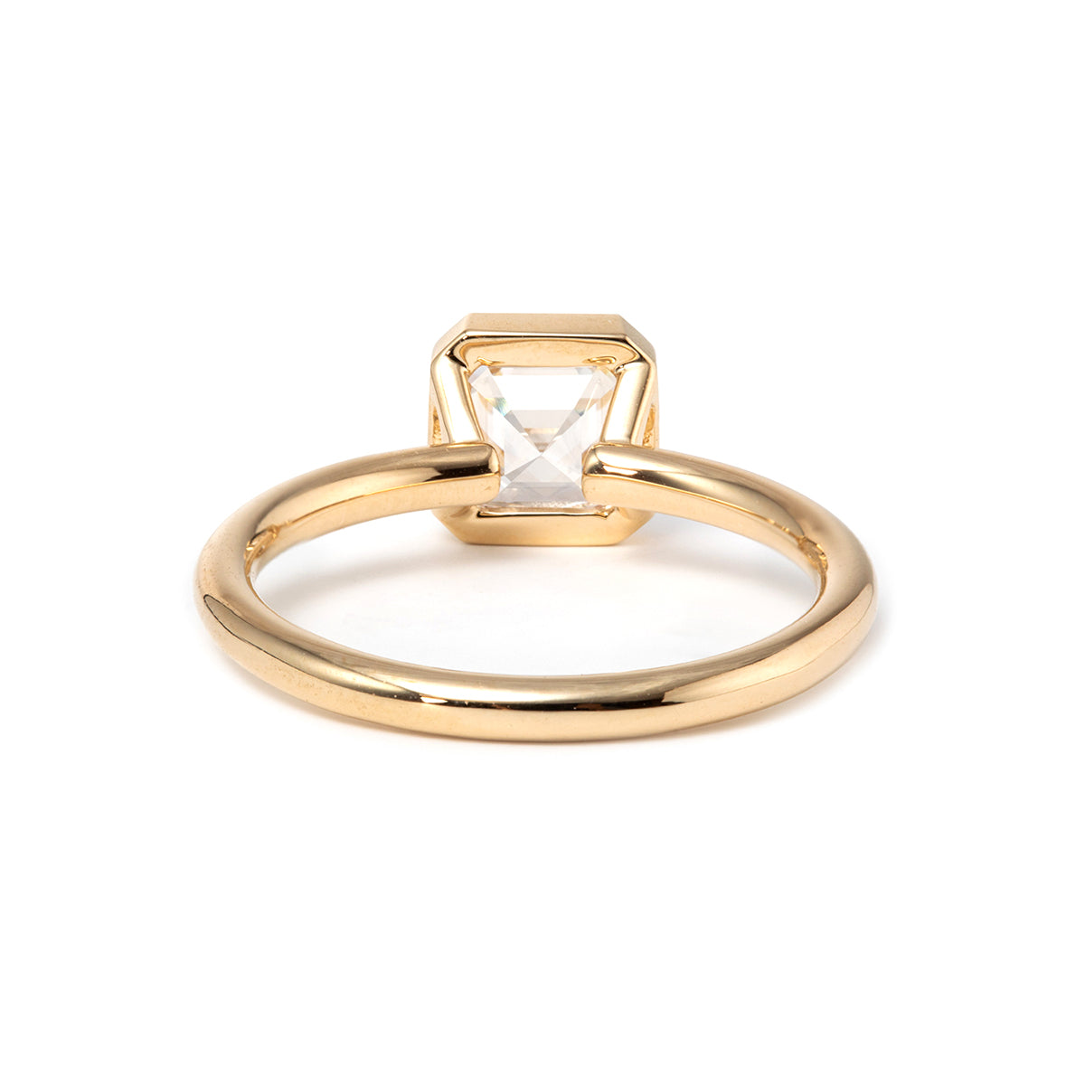 14k Yellow Gold 1ct Asscher Cut Lab Diamond Bezel Ring 14k Yellow Gold 1ct Asscher Cut Lab Diamond Bezel Ring