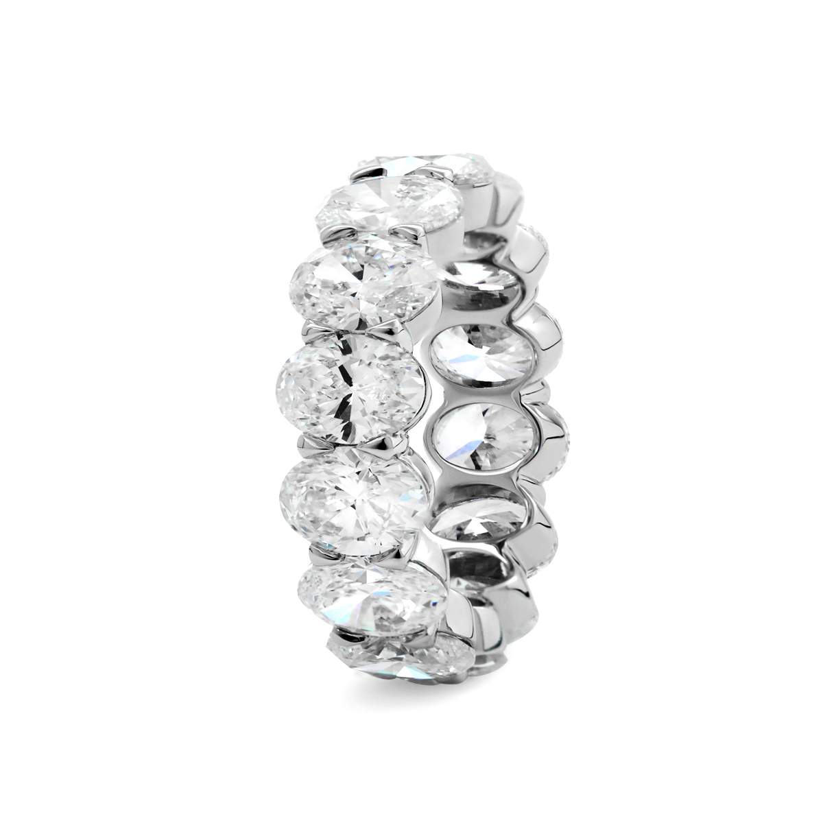 14K White Gold 7*5mm Oval Cut Lab Diamond Eternity Ring 14K White Gold 7*5mm Oval Cut Lab Diamond Eternity Ring