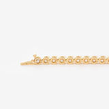 18K Yellow Gold Round Brilliant Cut Lab Diamond 4 Prong Basket Tennis Bracelet 18K Yellow Gold Round Brilliant Cut Lab Diamond 4 Prong Basket Tennis Bracelet