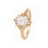 14K Yellow Gold 2.5ct Elongated Cushion Cut Lab Diamond Victoran-Style Ring with Floral Motifs 14K Yellow Gold 2.5ct Elongated Cushion Cut Lab Diamond Victoran-Style Ring with Floral Motifs