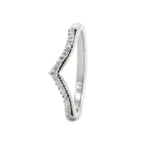 14K White Gold Round Lab Diamond V-shape Millegrain Wedding Ring 14K White Gold Round Lab Diamond V-shape Millegrain Wedding Ring