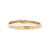 14K Yellow Gold Oval Cut and Princess Cut Lab Diamond Bezel Bangle Bracelet 14K Yellow Gold Oval Cut and Princess Cut Lab Diamond Bezel Bangle Bracelet