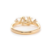 14K Yellow Gold Round Brilliant Cut Lab Diamond Pave Three Stone Ring 14K Yellow Gold Round Brilliant Cut Lab Diamond Pave Three Stone Ring
