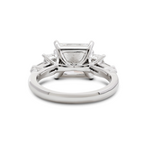 Platinum 2.5ct Princess Cut Lab Diamond 5 Stone Engagement Ring with Radiant Cut and Bullet Cut Side-stones Platinum 2.5ct Princess Cut Lab Diamond 5 Stone Engagement Ring with Radiant Cut and Bullet Cut Side-stones