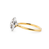 14K Yellow and White Gold 3.5ct Old European Cut Lab Diamond Bezel Engagement Ring with A Round Lab Diamond Double Row Pave Half Eternity Wedding Band - Bridal Ring Set Design 14K Yellow and White Gold 3.5ct Old European Cut Lab Diamond Bezel Engagement Ring with A Round Lab Diamond Double Row Pave Half Eternity Wedding Band - Bridal Ring Set Design