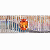 14K White Gold Colored Lab Gemstone Bracelet with 10*14mm Oval Lab Orange Sapphire 14K White Gold Colored Lab Gemstone Bracelet with 10*14mm Oval Lab Orange Sapphire
