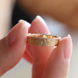 14K Yellow Gold Wedding Ring – Art Nouveau Nature-Inspired Design 14K Yellow Gold Wedding Ring – Art Nouveau Nature-Inspired Design
