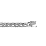 14K White Gold 6mm Round Brilliant Cut Lab Diamond 4 Round Prong Basket Tennis Bracelet 14K White Gold 6mm Round Brilliant Cut Lab Diamond 4 Round Prong Basket Tennis Bracelet