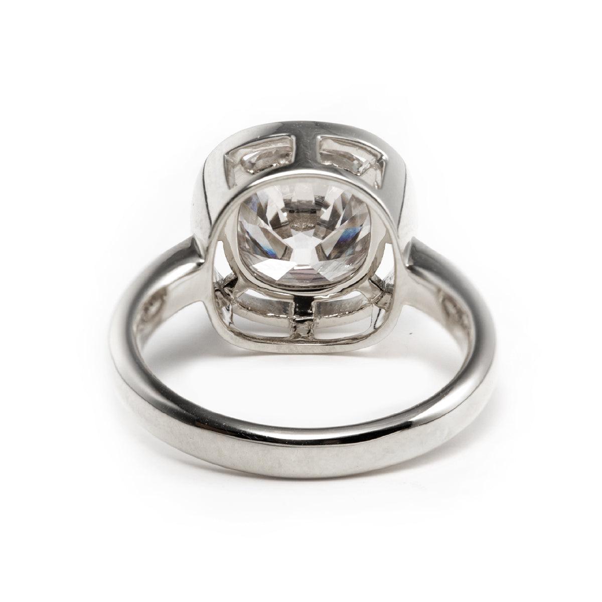 14K Yellow Gold 2.5ct Antique Old Mine Cut Diamond Basket Setting Ring with Smooth Ring Cut Design 14K White Gold 14K Yellow Gold 2.5ct Antique Old Mine Cut Diamond Basket Setting Ring with Smooth Ring Cut Design 14K White Gold