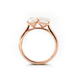 14K Rose Gold Marquise Cut and Emerald Cut Lab Diamond Toi et Moi Ring 14K Rose Gold Marquise Cut and Emerald Cut Lab Diamond Toi et Moi Ring