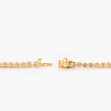 18K Yellow Gold Round Brilliant Cut Lab Diamond Three Prong Tennis Bracelet 18K Yellow Gold Round Brilliant Cut Lab Diamond Three Prong Tennis Bracelet