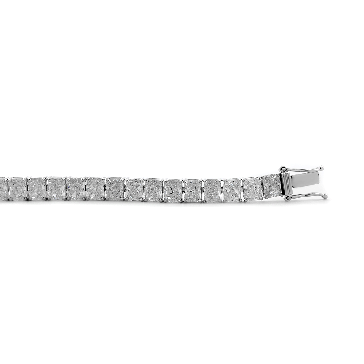 14K White Gold Radiant Cut Lab Diamond 4 Claw Prong Basket Tennis Bracelet 14K White Gold Radiant Cut Lab Diamond 4 Claw Prong Basket Tennis Bracelet