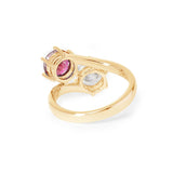 18K White Gold Round Cut Lab Diamond & Lab Ruby Toi et Moi Ring 18K Yellow Gold 18K White Gold Round Cut Lab Diamond & Lab Ruby Toi et Moi Ring 18K Yellow Gold