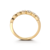 14K Yellow Gold Asscher Cut Lab Diamond 7 Stone Bezel Half Eternity Ring 14K Yellow Gold Asscher Cut Lab Diamond 7 Stone Bezel Half Eternity Ring