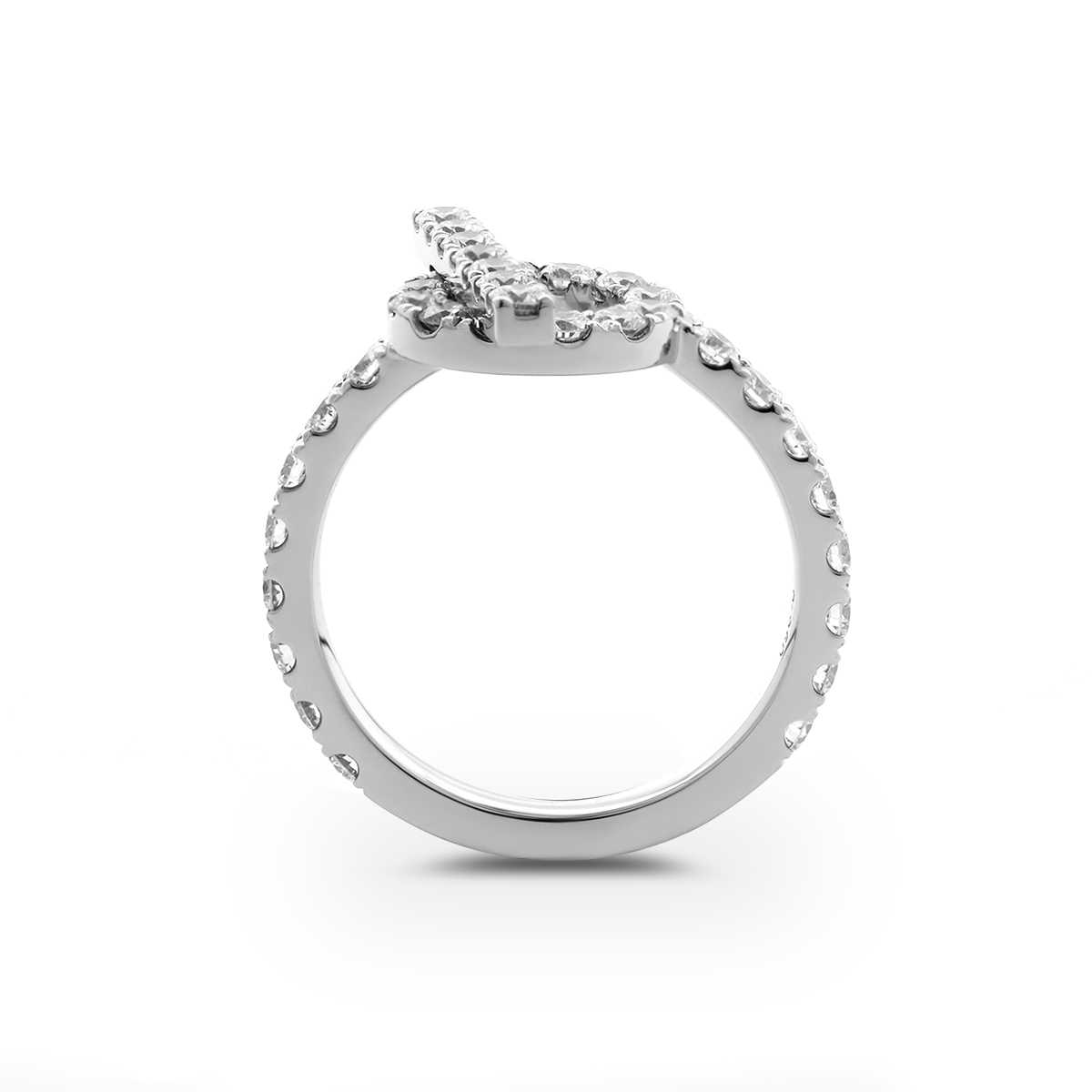Platinum Round Lab Diamond Buckle-Inspired Ring Platinum Round Lab Diamond Buckle-Inspired Ring